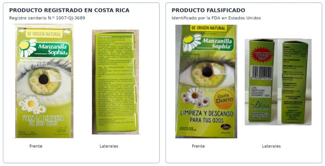 ADVERTENCIA SANITARIA Sobre la Detección de una Versión Falsificada del Producto Oftálmico Manzanilla Sophia Úsala Diario en Estados Unidos