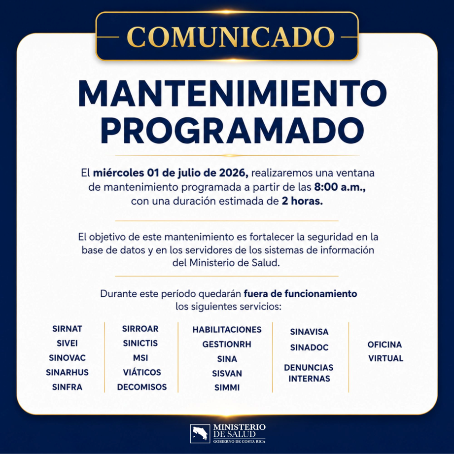 Sistemas digitales estarán temporalmente fuera de funcionamiento